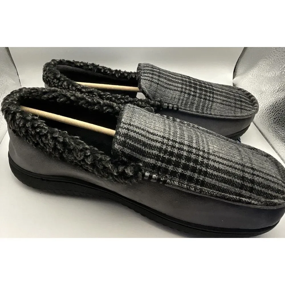 Dearfoams Alexander Microsuede Men's Moccasin Slippers‎ New Sz 11-12 Memory Foam
